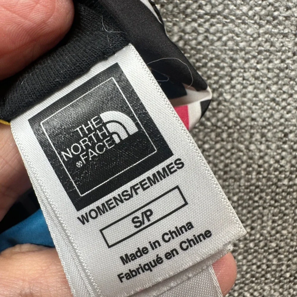 The North Face Reversible Hoodie Jacket Small Black Multi Color Geometric